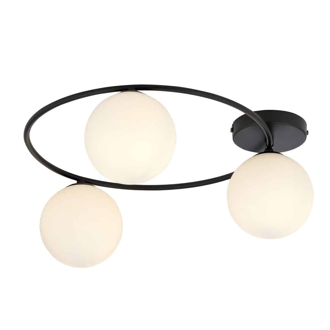 Plafondlamp Sopra 8211 Zwart Opaal Glas