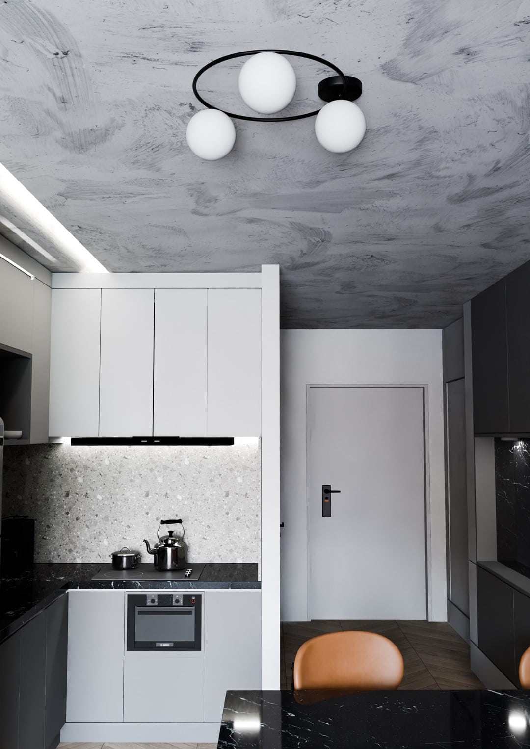 Plafondlamp Sopra 8211 Zwart Opaal Glas