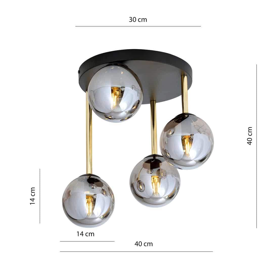 Plafondlamp Dolce 8211 Zwart Grafiet