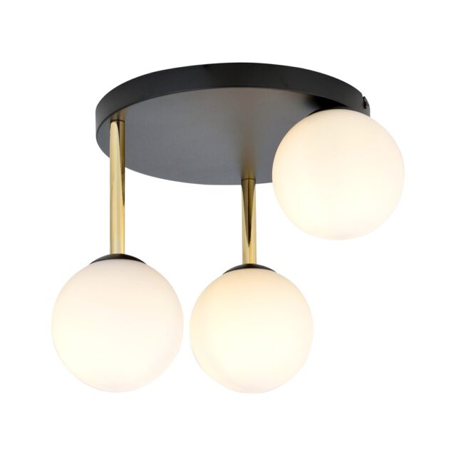 Plafondlamp Dolce 8211 Zwart Opaal Glas