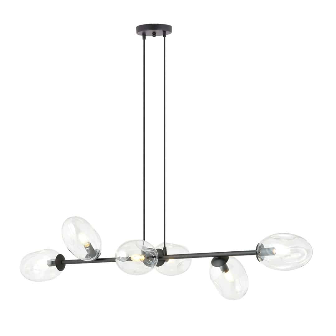 Hanglamp Pandora 8211 Zwart Transparant Glas
