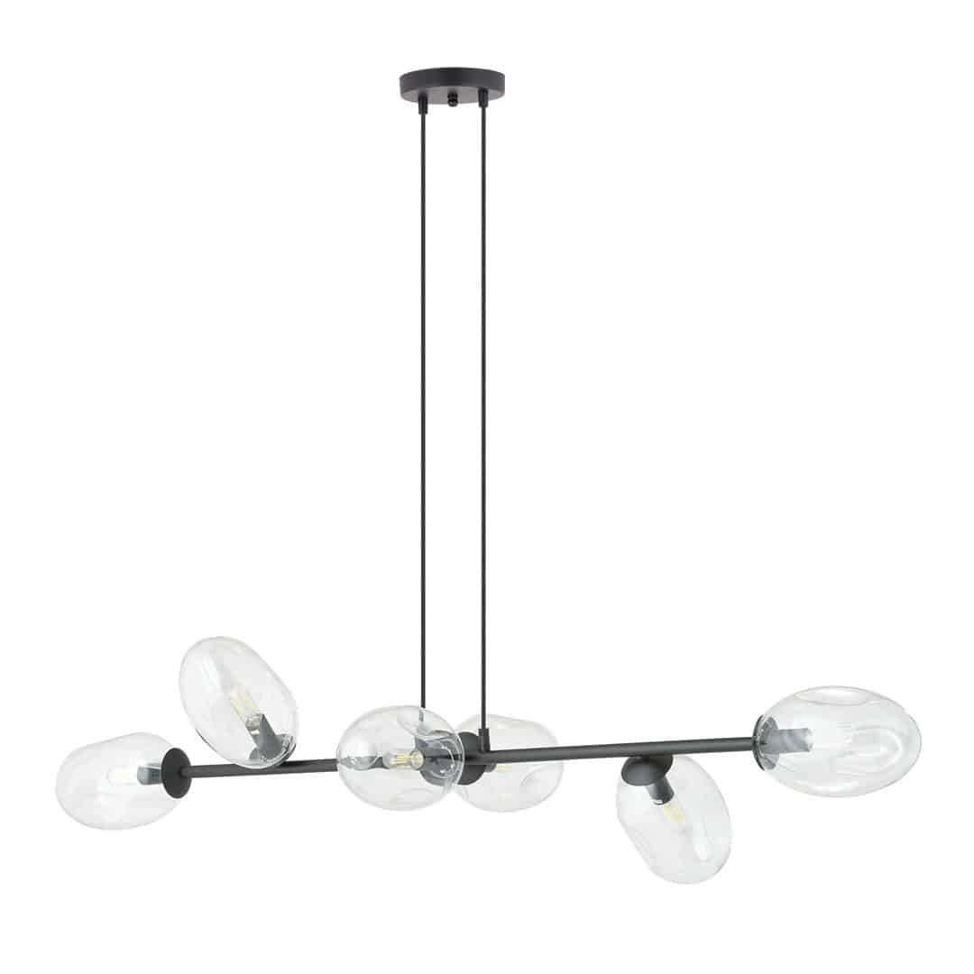 Hanglamp Pandora 8211 Zwart Transparant Glas