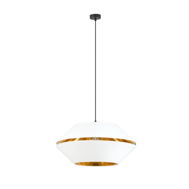 Hanglamp Piano 8211 Wit Goudkleur 8211 Stoffen Kap