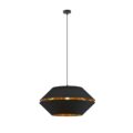 Hanglamp Piano - Zwart / Goudkleur - Stoffen kap