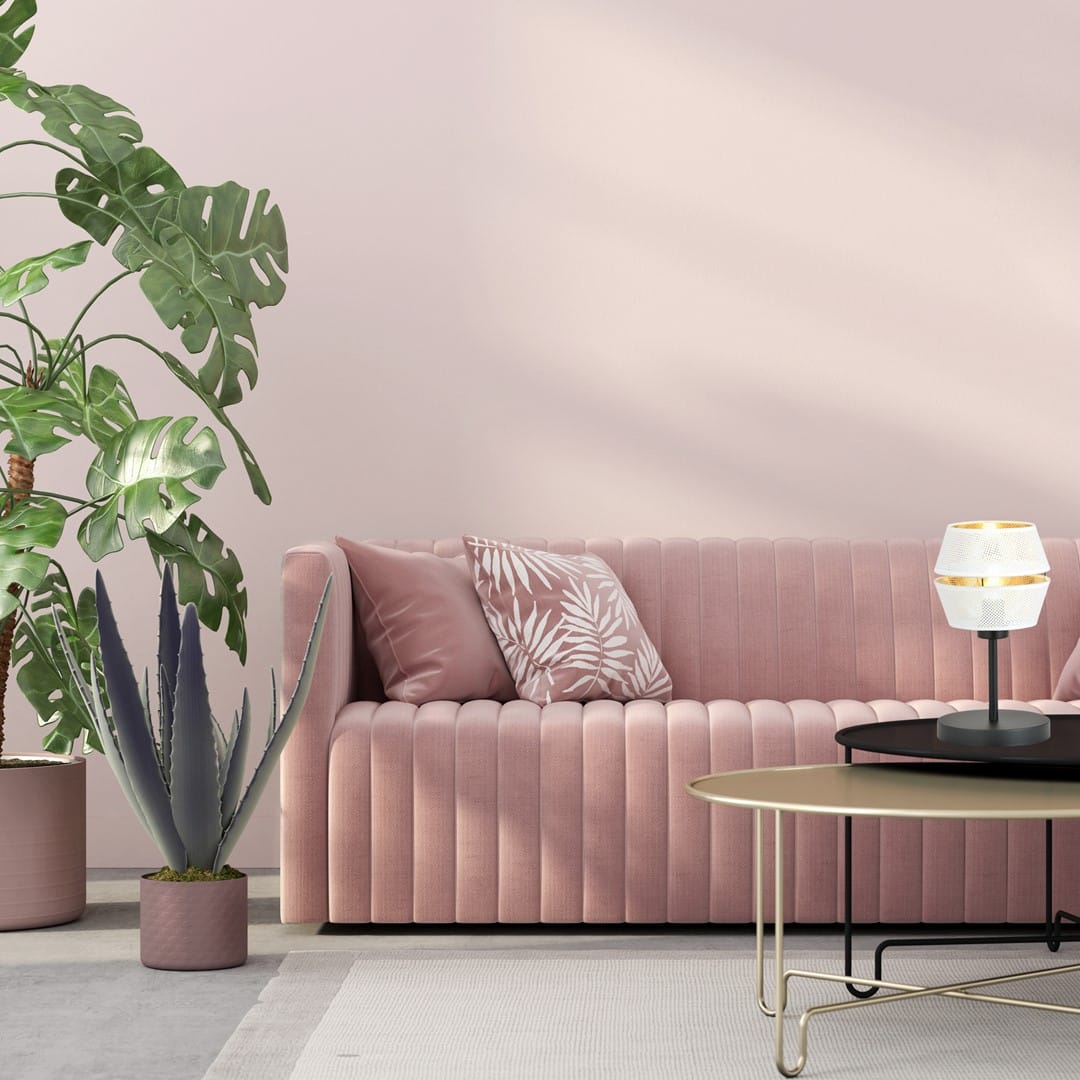 Tafellamp Malia 8211 Wit Goudkleur 8211 Stoffen Kap