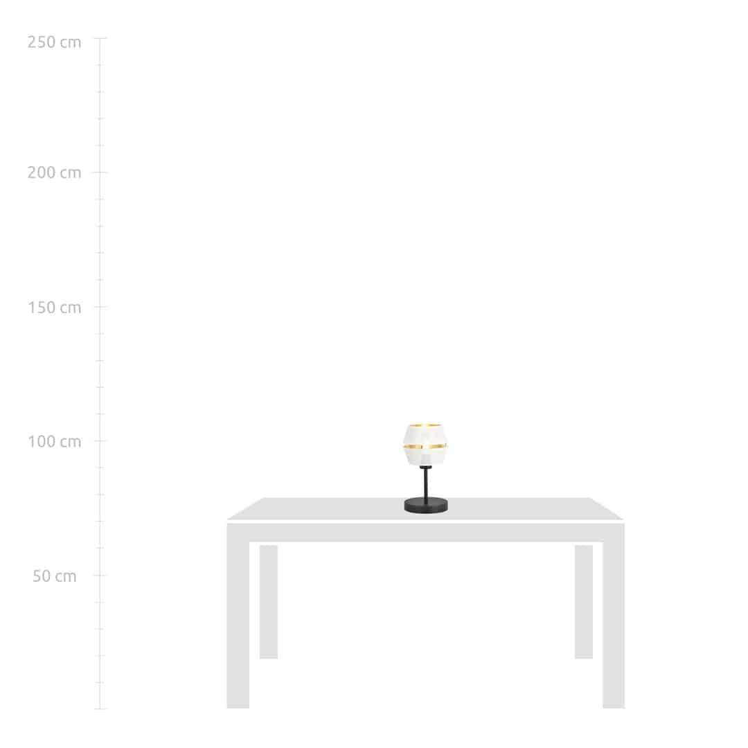 Tafellamp Malia 8211 Wit Goudkleur 8211 Stoffen Kap
