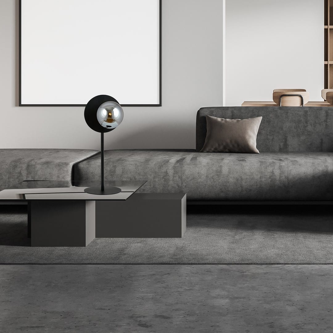 Tafellamp Oslo 8211 Zwart Grafiet 8211 Glazen Kap