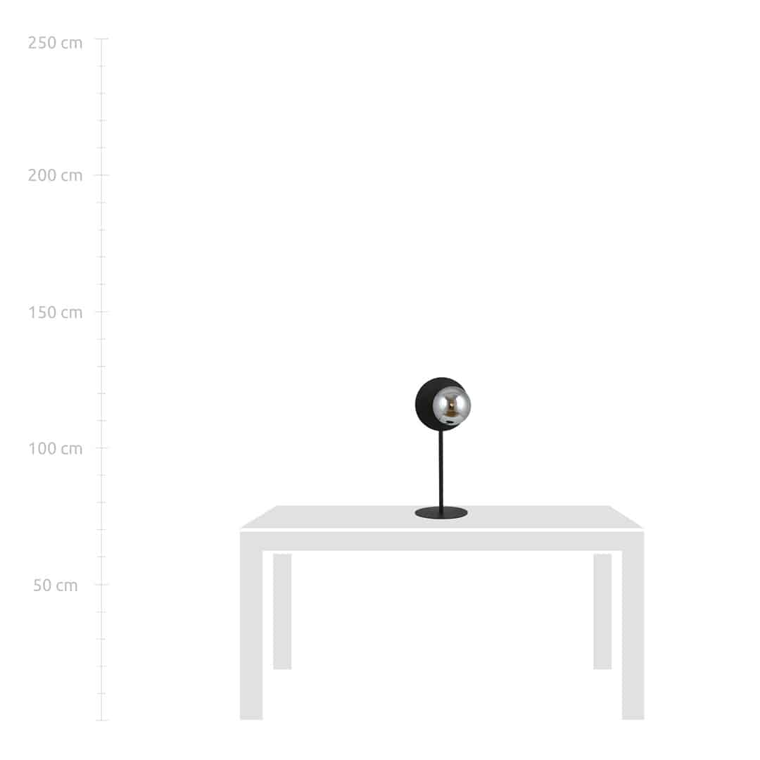 Tafellamp Oslo 8211 Zwart Grafiet 8211 Glazen Kap