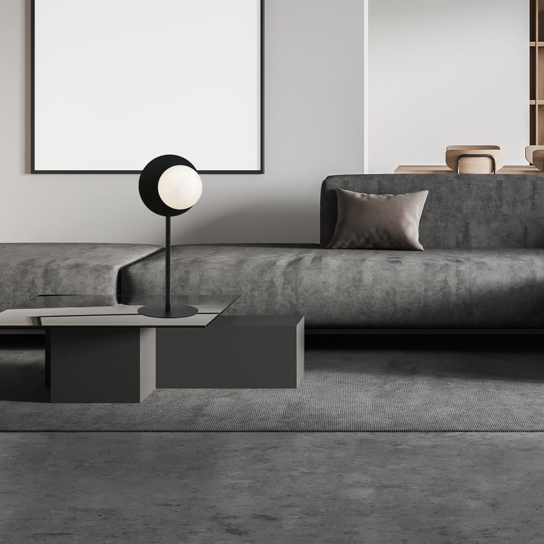 Tafellamp Oslo 8211 Zwart Opaal Glas