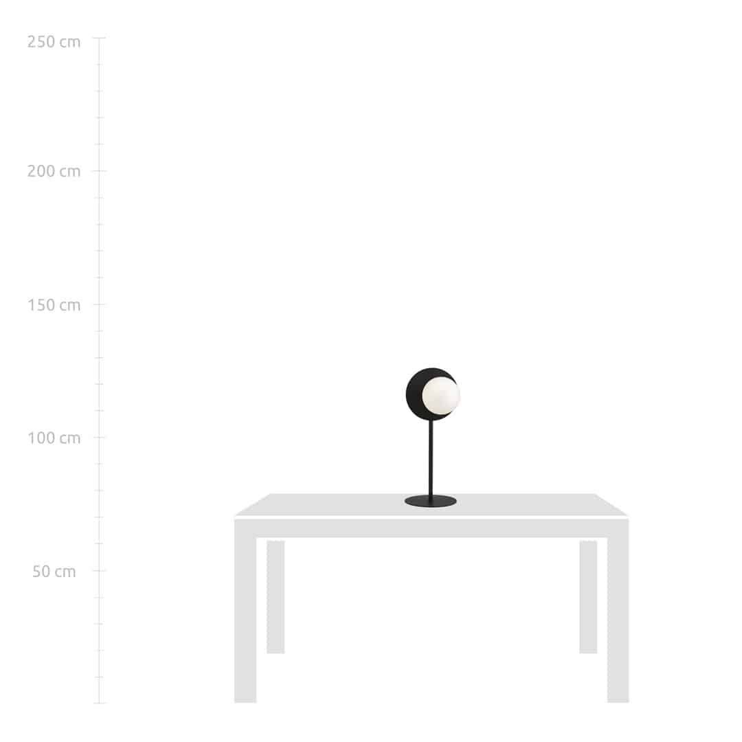 Tafellamp Oslo 8211 Zwart Opaal Glas