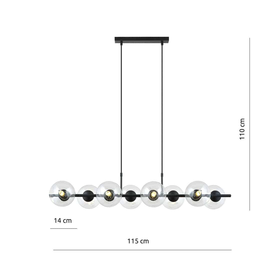 Hanglamp Rory 8211 Transparant Glas 8211 8 Lamps