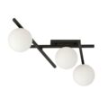 Plafondlamp Smart - Zwart / opaal glas - 3 lamps