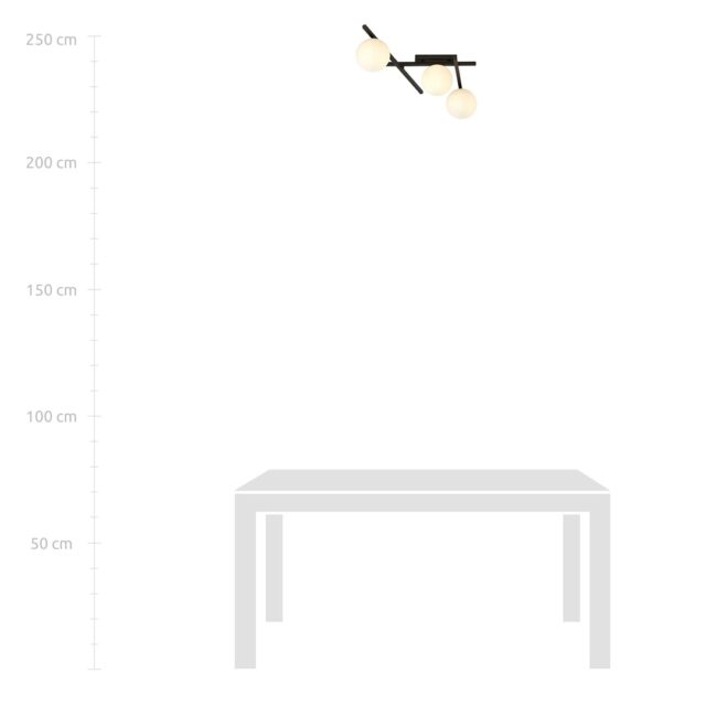 Plafondlamp Smart 8211 Zwart Opaal Glas 8211 3 Lamps