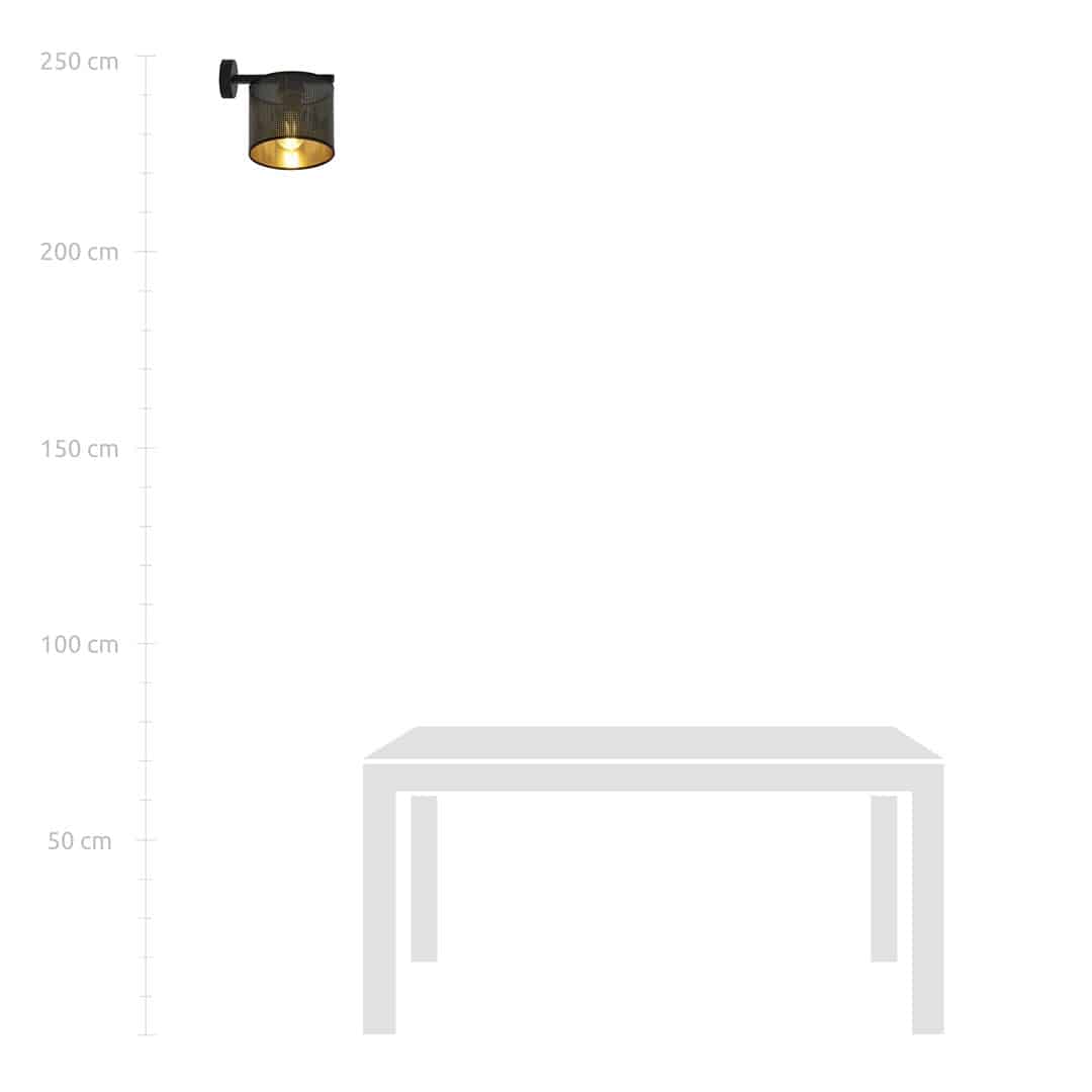 Wandlamp Jordan 8211 Zwart Goudkleur Wandlamp Jordan 8211 Zwart Goudkleur