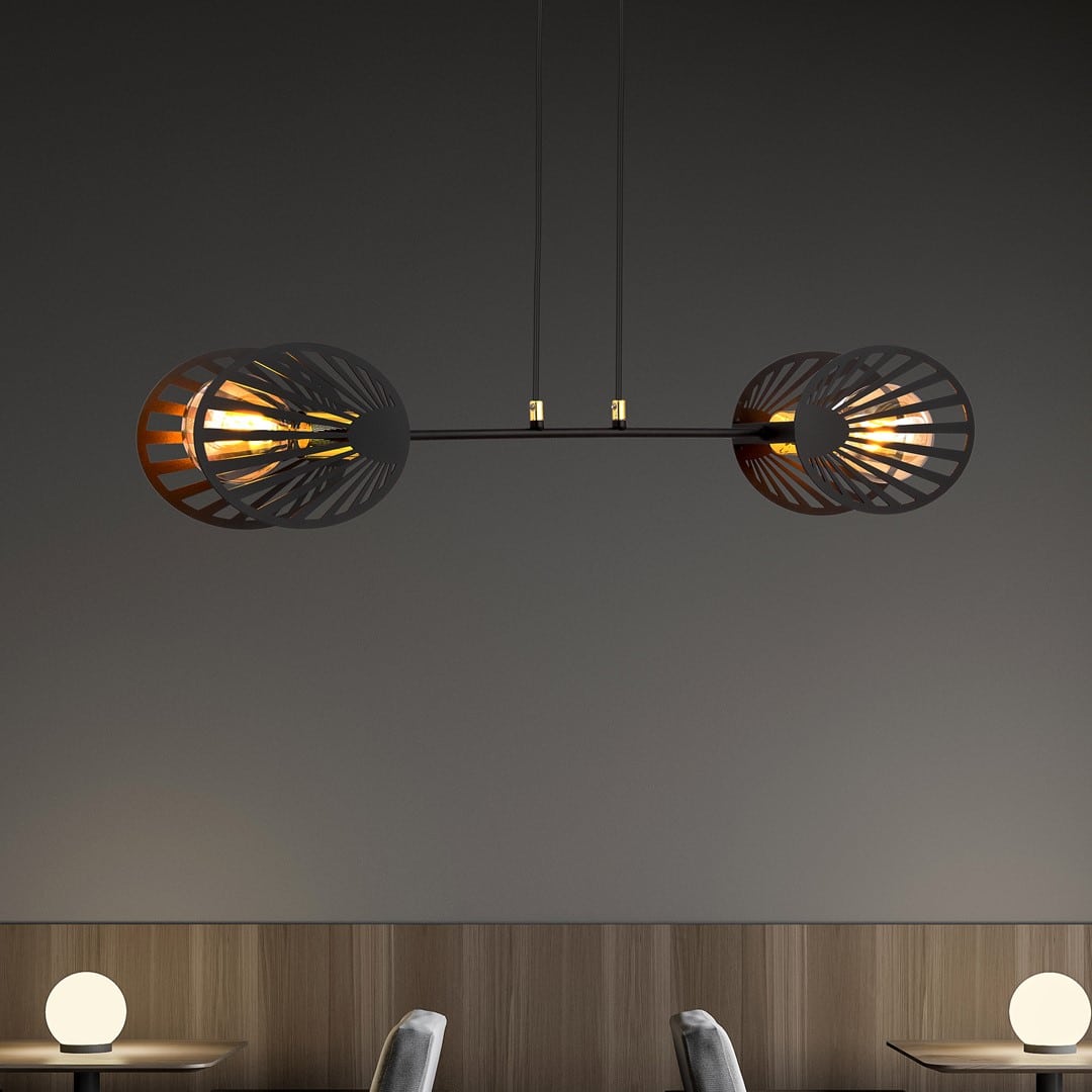 Hanglamp Playa 8211 Zwart Goudkleur 8211 2 Lamps