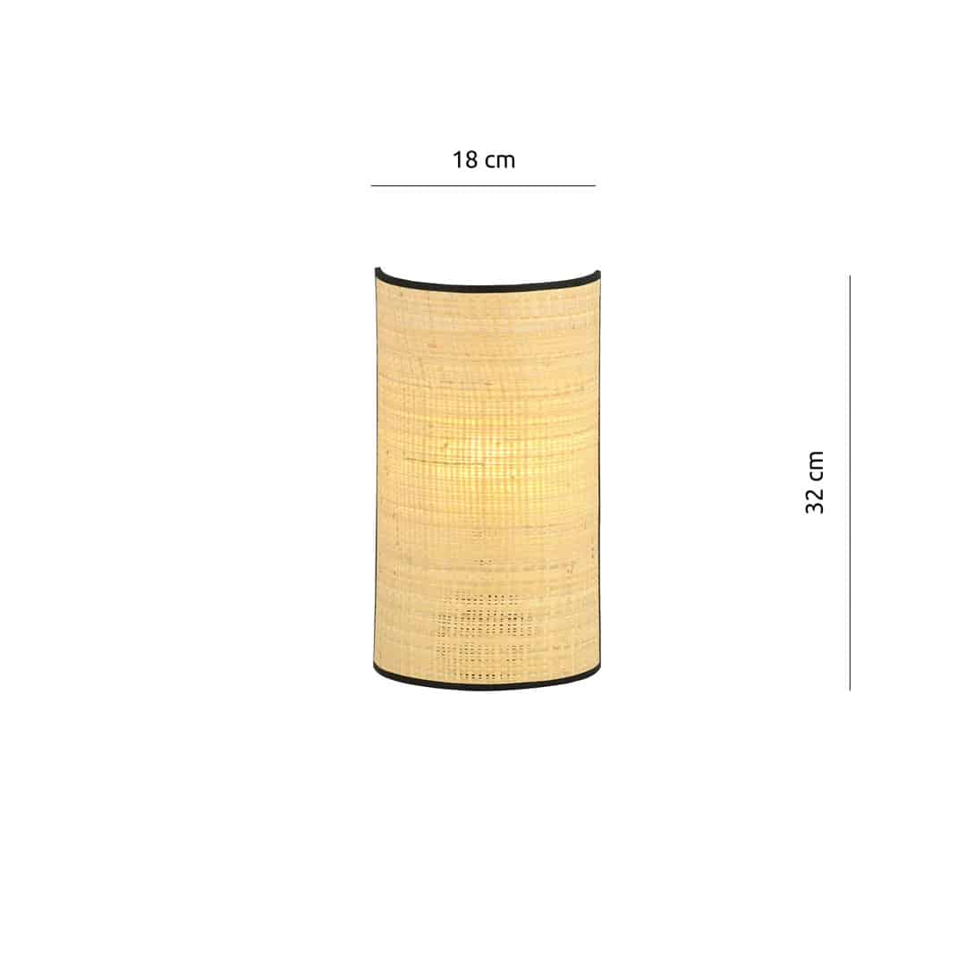 Wandlamp Aston 8211 Rotan 8211 Stoffen Kap Wandlamp Aston 8211 Rotan 8211 Stoffen Kap