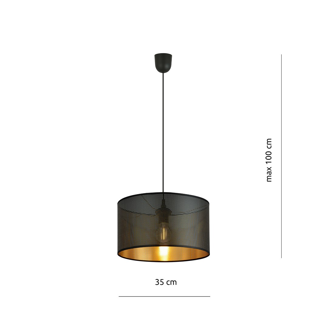 Hanglamp Aston 8211 Zwart Goudkleur Hanglamp Aston 8211 Zwart Goudkleur