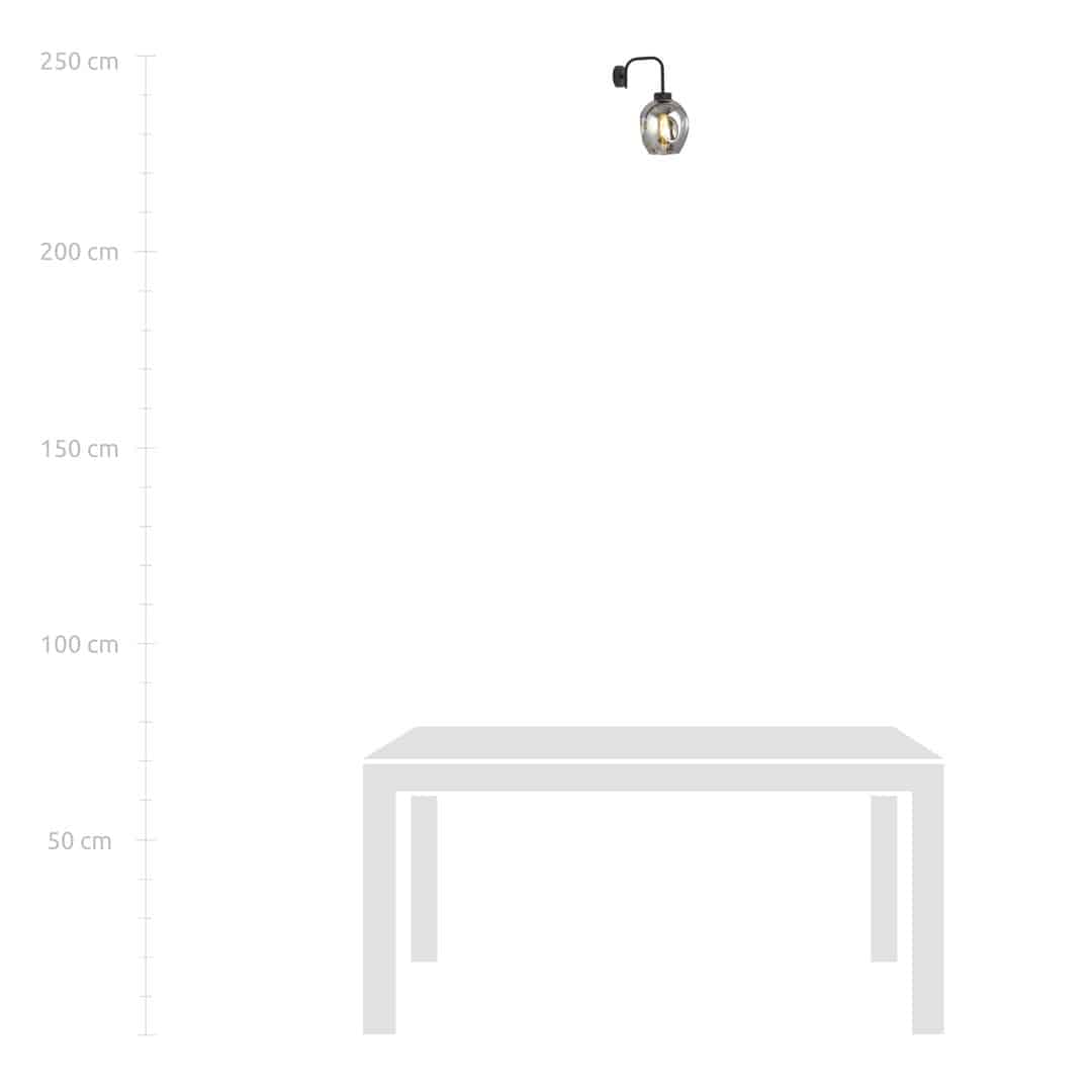 Wandlamp Lukka 8211 Zwart Grafiet Glas Wandlamp Lukka 8211 Zwart Grafiet Glas