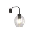 Wandlamp Lukka - Zwart / Transparant glas