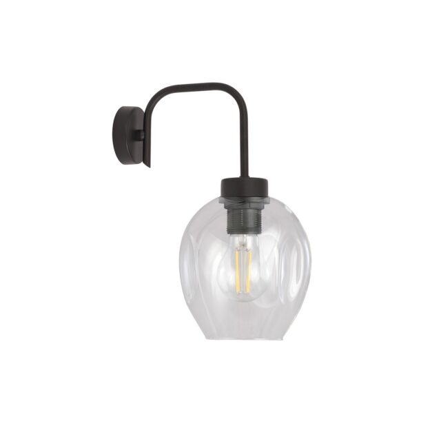 Wandlamp Lukka 8211 Zwart Transparant Glas