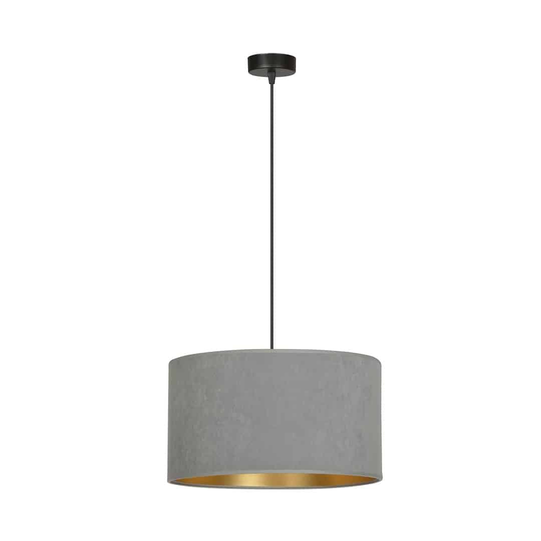 Hanglamp Hilde 8211 Grijs Goudkleur 8211 Stoffen Kap