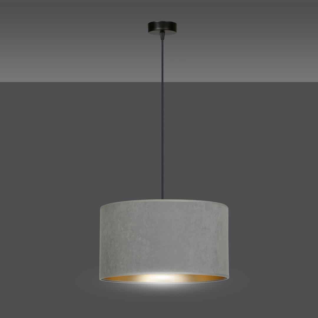 Hanglamp Hilde 8211 Grijs Goudkleur 8211 Stoffen Kap