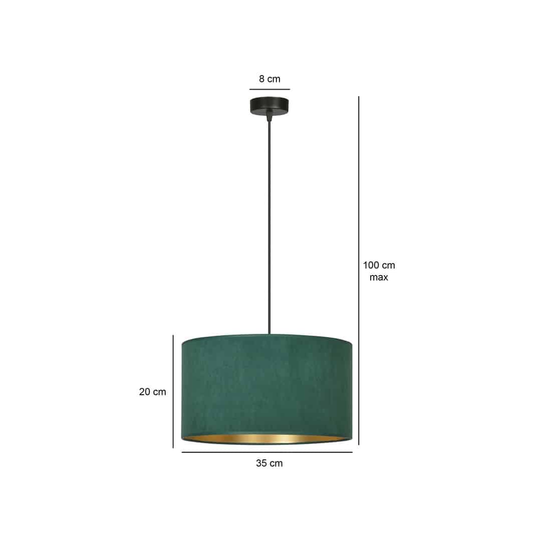 Hanglamp Hilde 8211 Groen Goudkleur 8211 Stoffen Kap