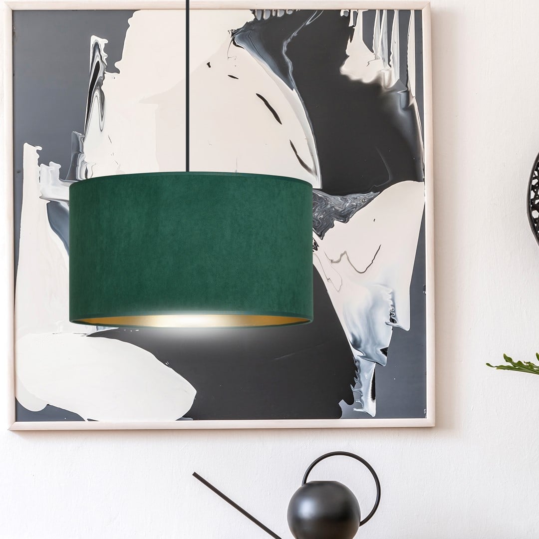 Hanglamp Hilde 8211 Groen Goudkleur 8211 Stoffen Kap