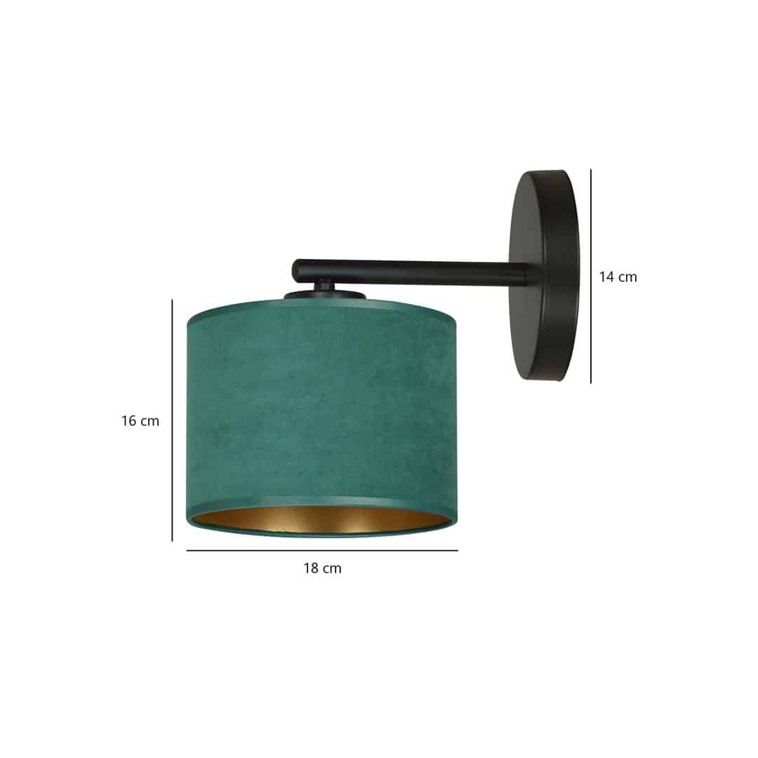 Wandlamp Hilde 8211 Zwart Groen 8211 Stoffen Kap