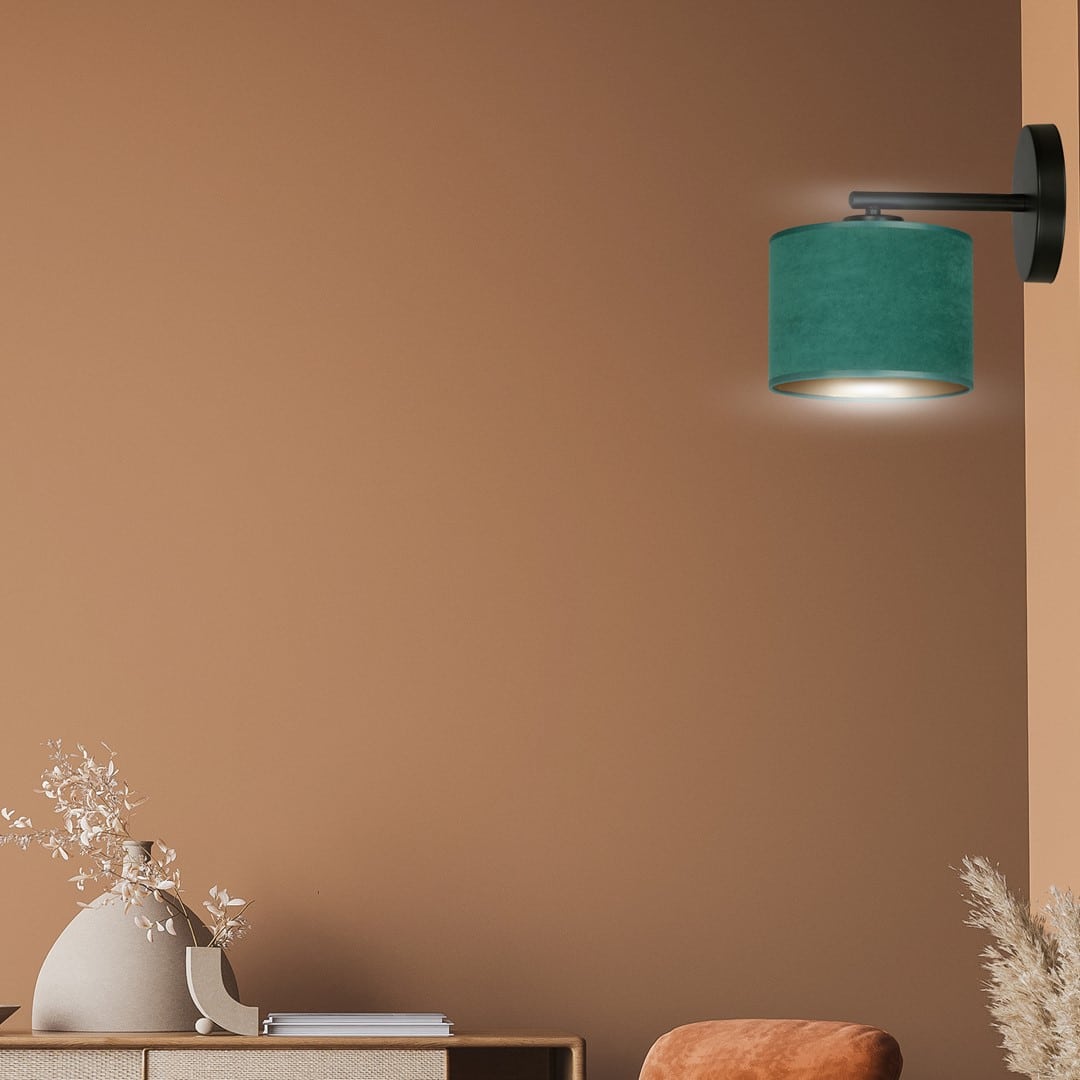 Wandlamp Hilde 8211 Zwart Groen 8211 Stoffen Kap