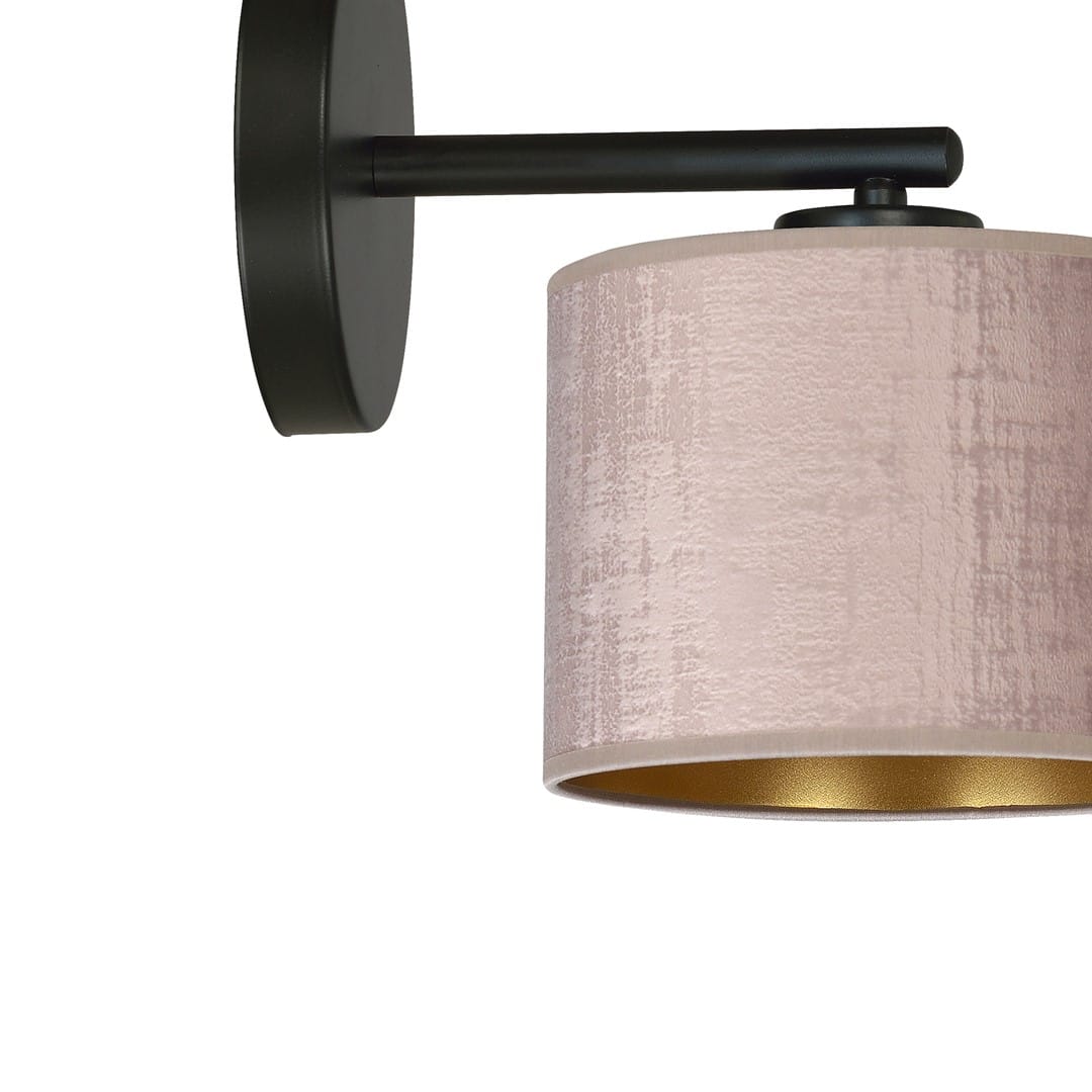 Wandlamp Hilde 8211 Zwart Metaal 8211 Roze Stoffenkap