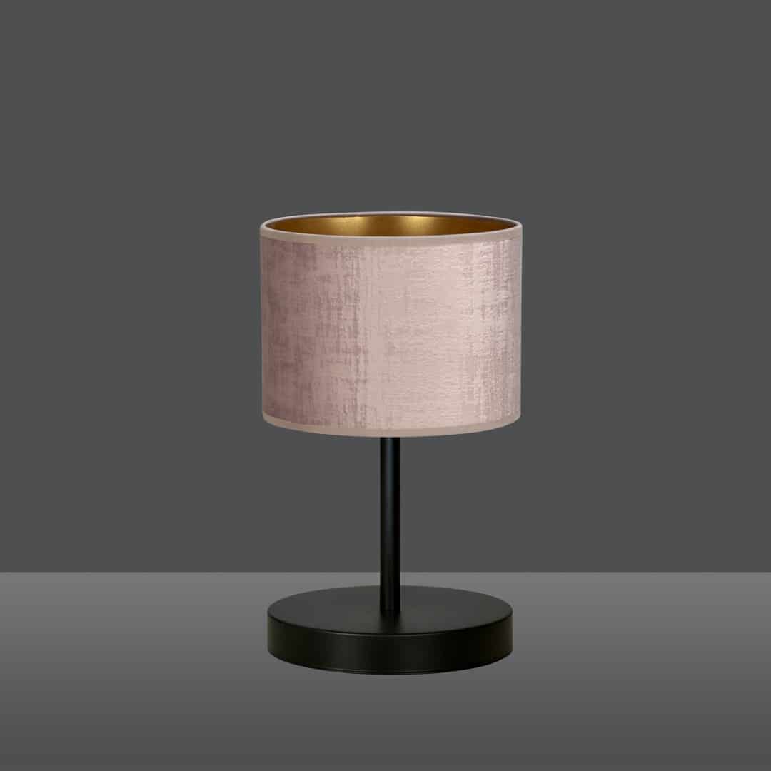 Tafellamp Hilde 8211 Zwart Roze Goudkleur 8211 Stoffen Kap