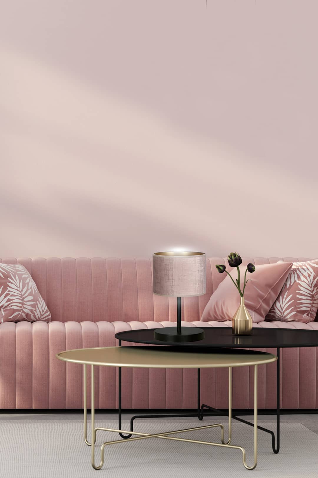 Tafellamp Hilde 8211 Zwart Roze Goudkleur 8211 Stoffen Kap