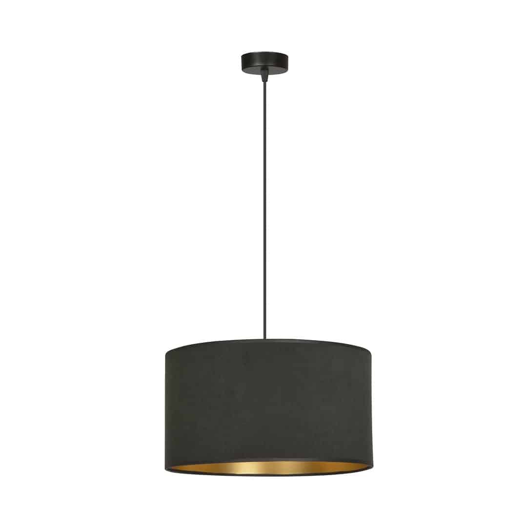 Hanglamp Hilde 8211 Zwart Goudkleur 8211 Velours Stoffen Kap