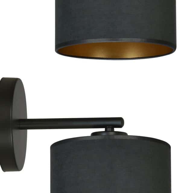 Wandlamp Hilde 8211 Zwart Metaal 8211 Zwart Stoffen Kap