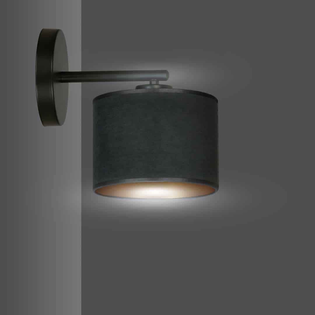 Wandlamp Hilde 8211 Zwart Metaal 8211 Zwart Stoffen Kap