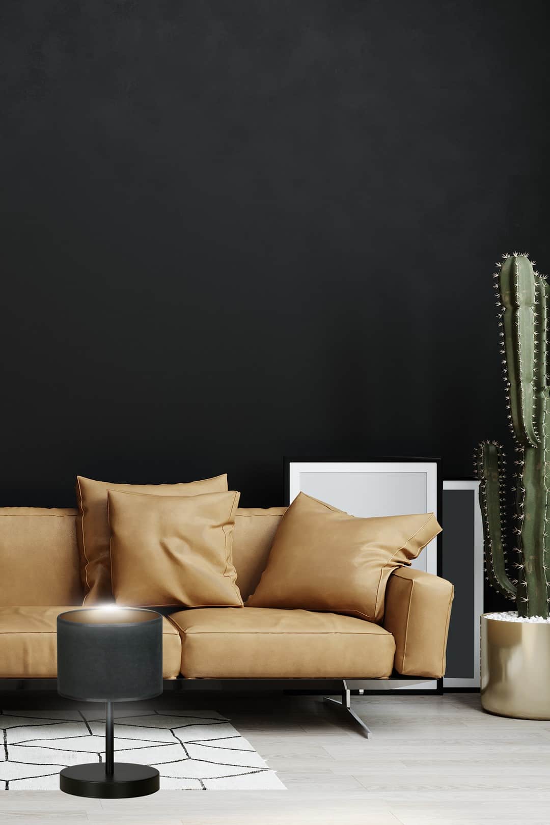 Tafellamp Hilde 8211 Zwart Metaal 8211 Stoffen Kap