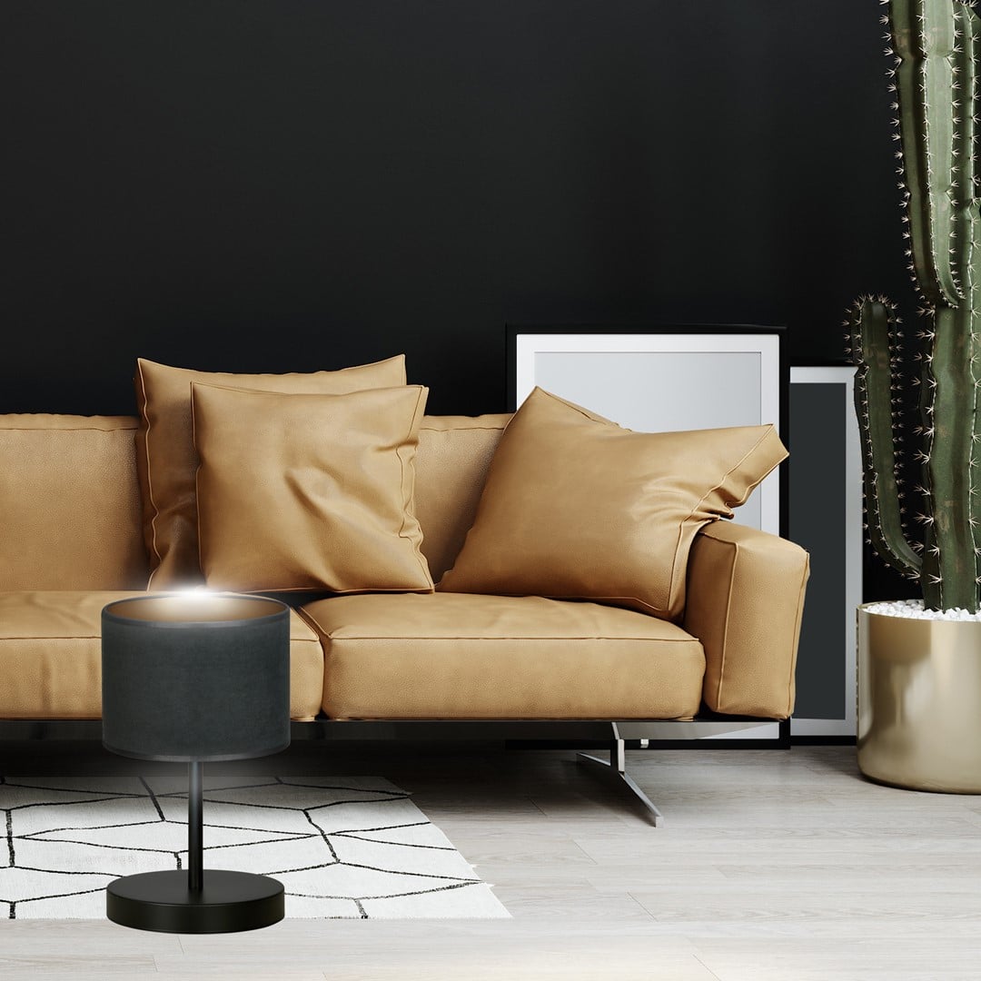 Tafellamp Hilde 8211 Zwart Metaal 8211 Stoffen Kap