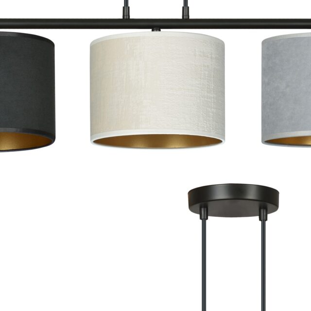 Hanglamp Hilde 8211 In Zwart Wit Grijs 8211 Stoffen Kap