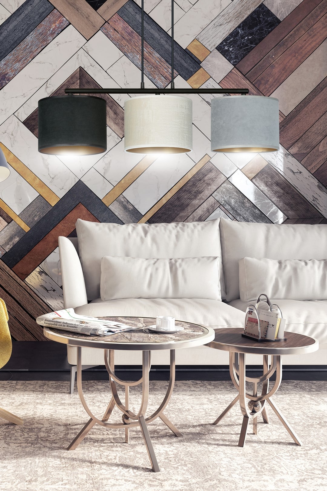 Hanglamp Hilde 8211 In Zwart Wit Grijs 8211 Stoffen Kap