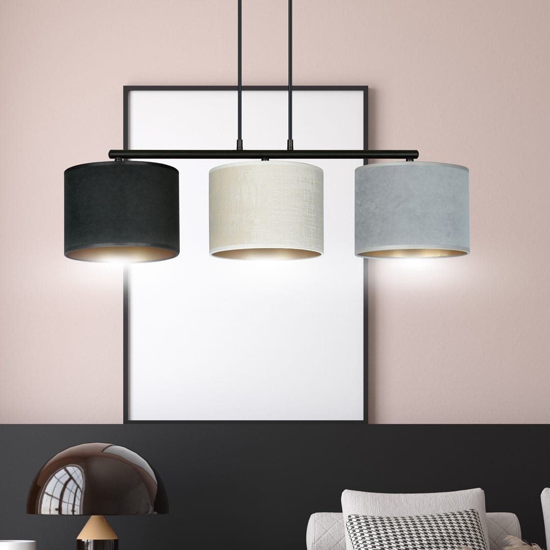 Hanglamp Hilde 8211 In Zwart Wit Grijs 8211 Stoffen Kap