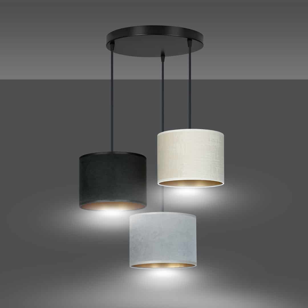 Hanglamp Hilde 8211 In Zwart Grijs Wit 8211 Stoffen Kap