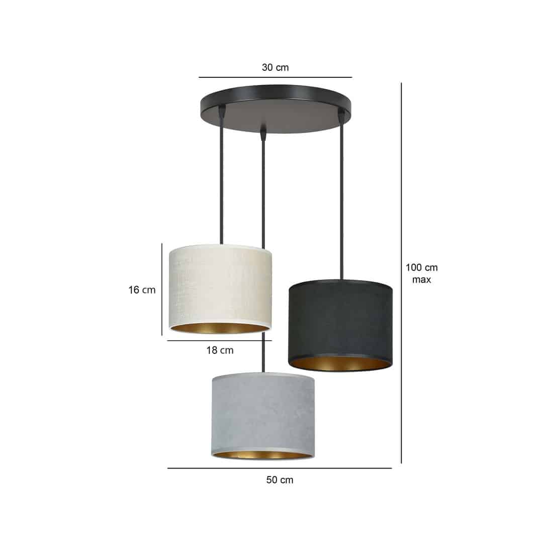 Hanglamp Hilde 8211 In Zwart Grijs Wit 8211 Stoffen Kap