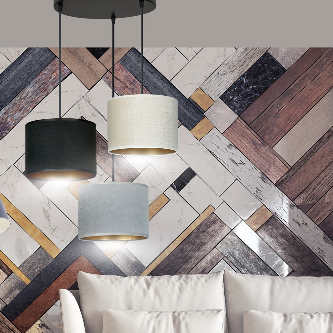 Hanglamp Hilde 8211 In Zwart Grijs Wit 8211 Stoffen Kap