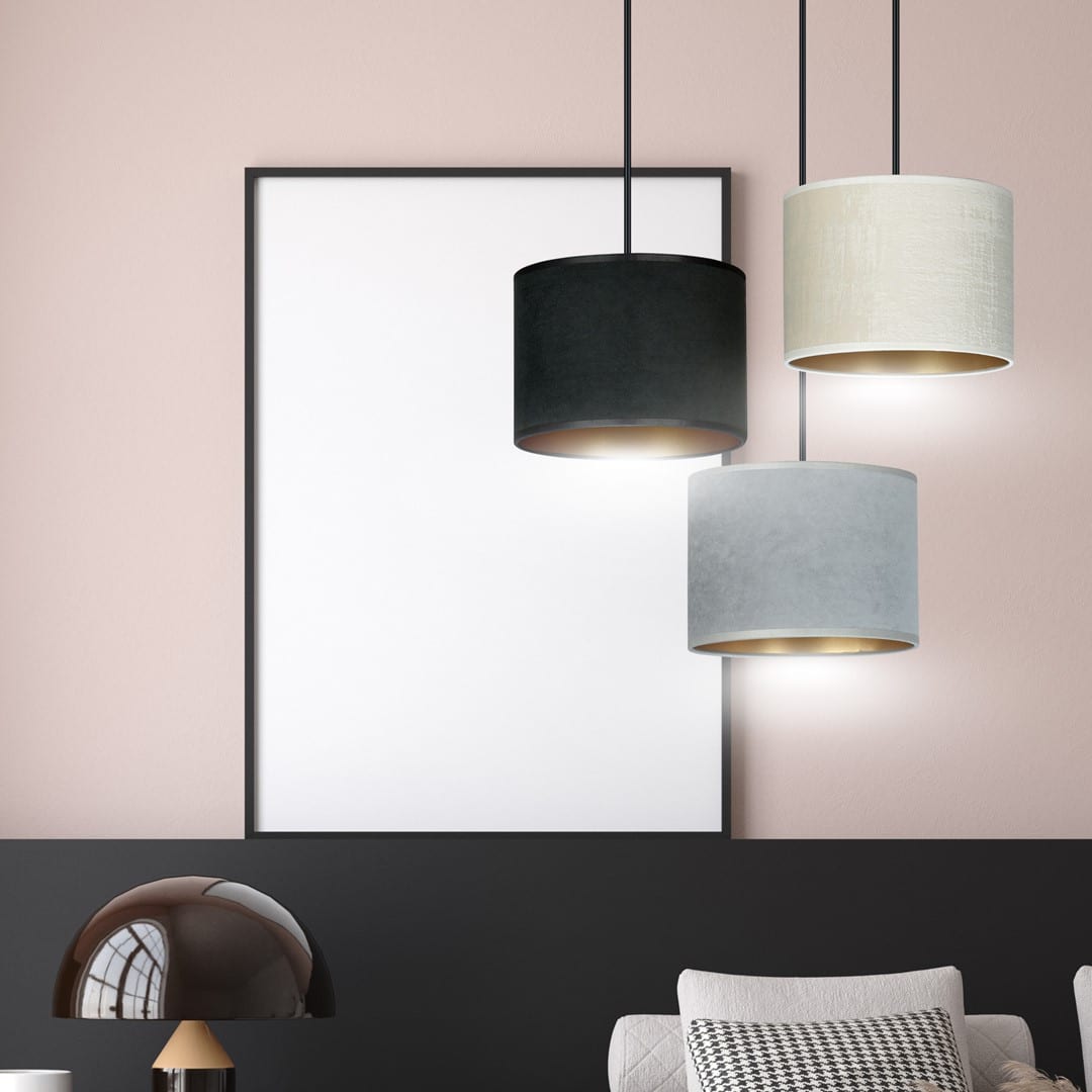 Hanglamp Hilde 8211 In Zwart Grijs Wit 8211 Stoffen Kap