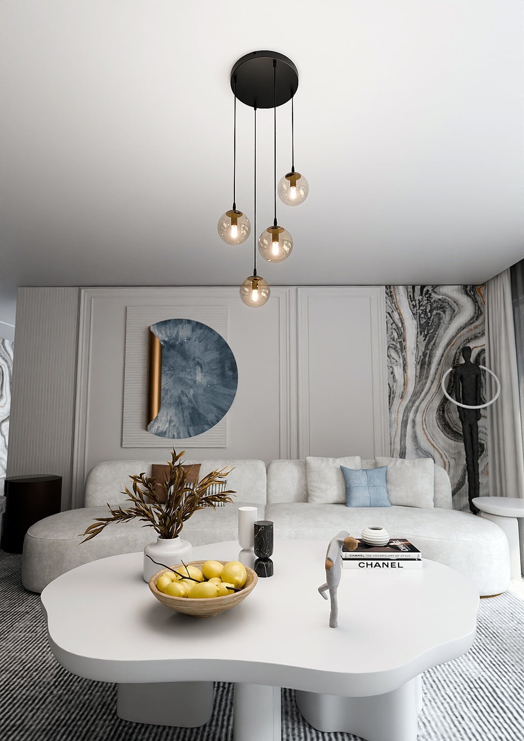 Hanglamp Cosmo 8211 Zwart Premium Honingkleur 8211 4 Lamps