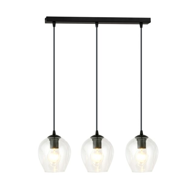 Hanglamp Istar 8211 Zwart Transparant Glas 8211 3 Lamps