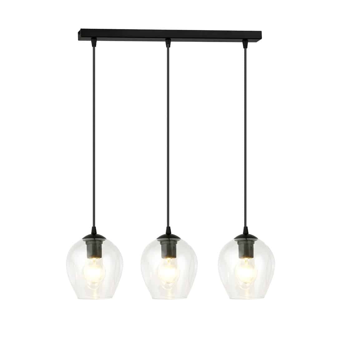 Hanglamp Istar 8211 Zwart Transparant Glas 8211 3 Lamps