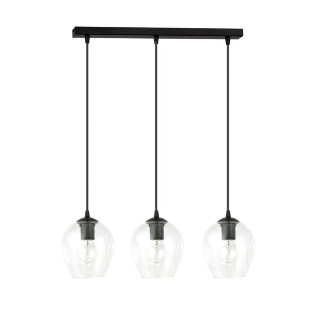Hanglamp Istar 8211 Zwart Transparant Glas 8211 3 Lamps