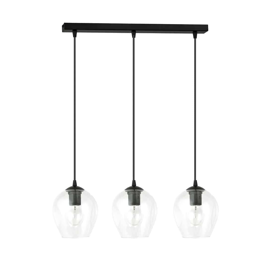 Hanglamp Istar 8211 Zwart Transparant Glas 8211 3 Lamps